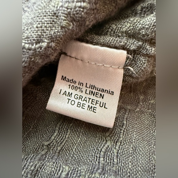 Dressed in FLAX 100% Linen Lagenlook Oversized Shift Dress in Gray Size Medium - Picture 6 of 7